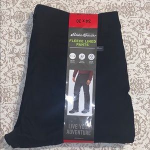 FLEECE LINED BLACK PANTS - EDDIE BAUER